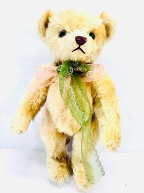 Sun & Star 12” Golden Mohair Jointed Teddy Bear Made In Tokyo, Japan 1990’s
